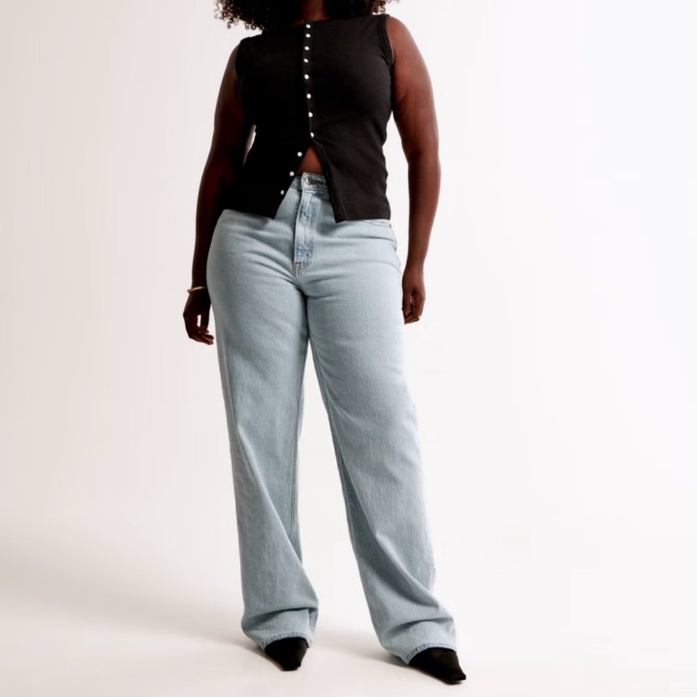 Abercrombie & Fitch Light Blue Wide Leg Jeans